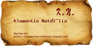 Klementis Natália névjegykártya